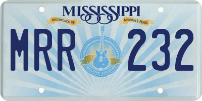 MS license plate MRR232