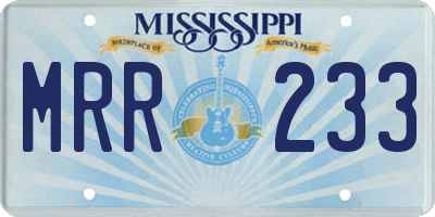 MS license plate MRR233