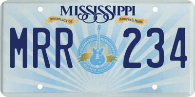 MS license plate MRR234