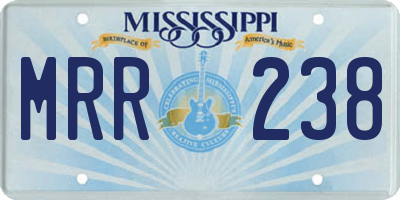 MS license plate MRR238