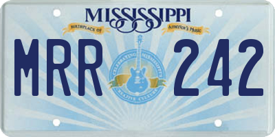 MS license plate MRR242