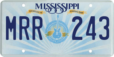 MS license plate MRR243