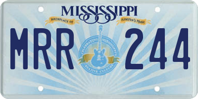 MS license plate MRR244