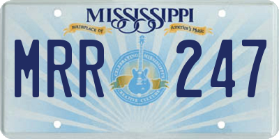 MS license plate MRR247