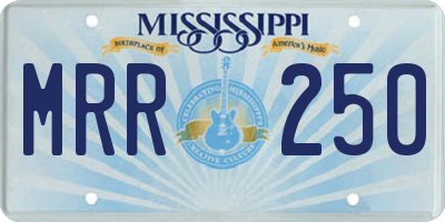 MS license plate MRR250