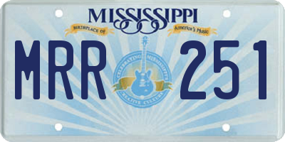 MS license plate MRR251