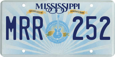 MS license plate MRR252