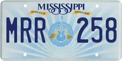 MS license plate MRR258