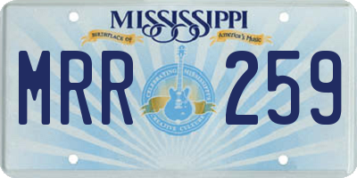 MS license plate MRR259