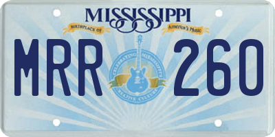 MS license plate MRR260
