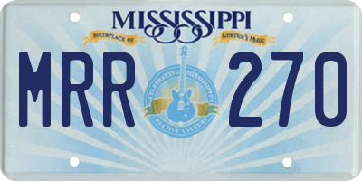 MS license plate MRR270