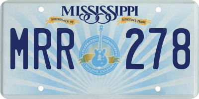 MS license plate MRR278