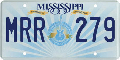 MS license plate MRR279