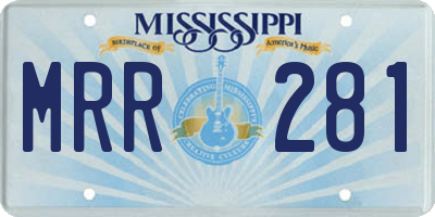 MS license plate MRR281