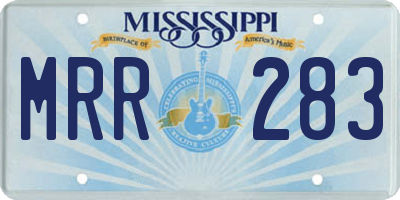 MS license plate MRR283