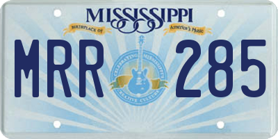 MS license plate MRR285