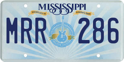 MS license plate MRR286