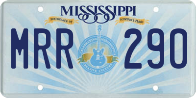 MS license plate MRR290
