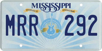 MS license plate MRR292