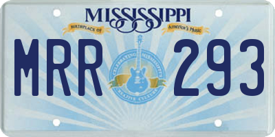 MS license plate MRR293