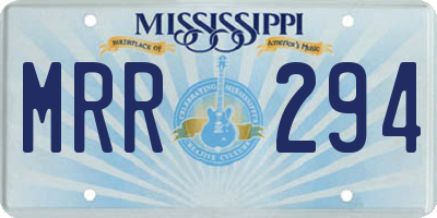 MS license plate MRR294