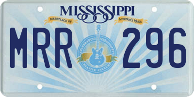 MS license plate MRR296