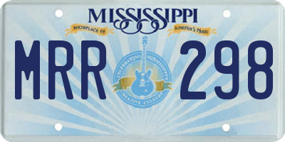 MS license plate MRR298