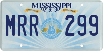 MS license plate MRR299