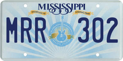 MS license plate MRR302