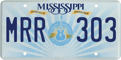 MS license plate MRR303