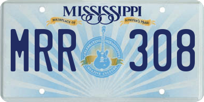 MS license plate MRR308