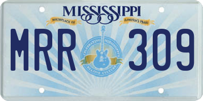 MS license plate MRR309