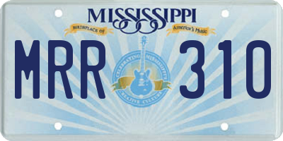 MS license plate MRR310