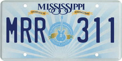 MS license plate MRR311