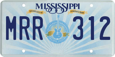 MS license plate MRR312