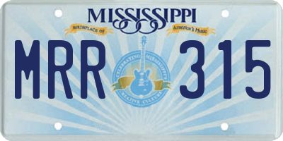 MS license plate MRR315