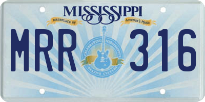 MS license plate MRR316