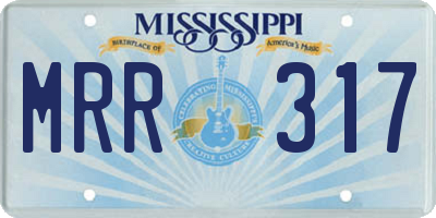 MS license plate MRR317