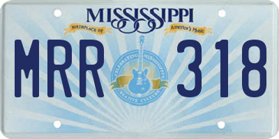MS license plate MRR318