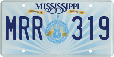 MS license plate MRR319
