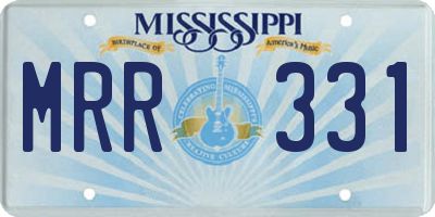 MS license plate MRR331