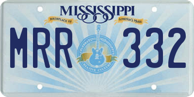 MS license plate MRR332
