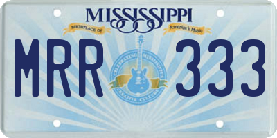 MS license plate MRR333