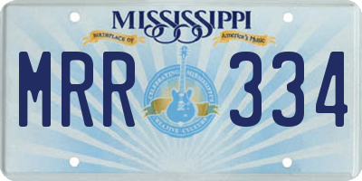 MS license plate MRR334