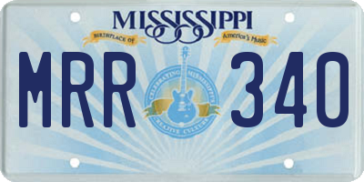 MS license plate MRR340