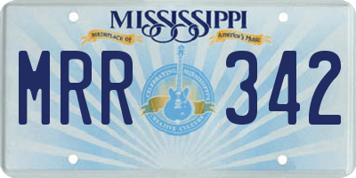 MS license plate MRR342