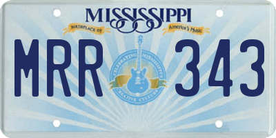 MS license plate MRR343