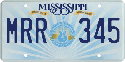 MS license plate MRR345
