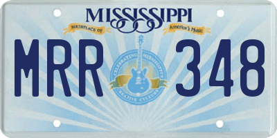 MS license plate MRR348