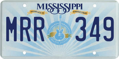 MS license plate MRR349